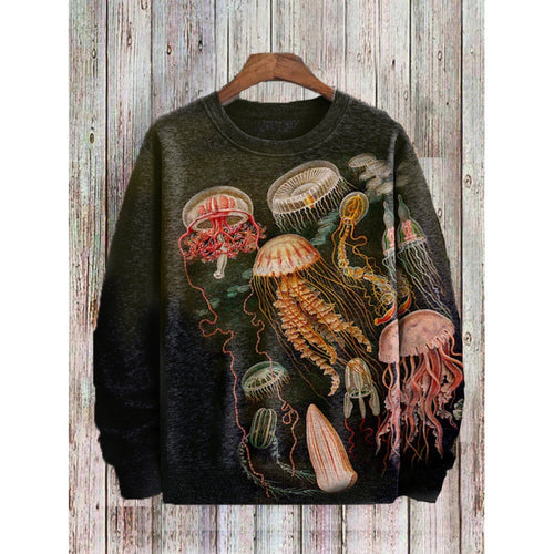 Digital Printing Women's 3dCasual Round Neck Pullover Sweater