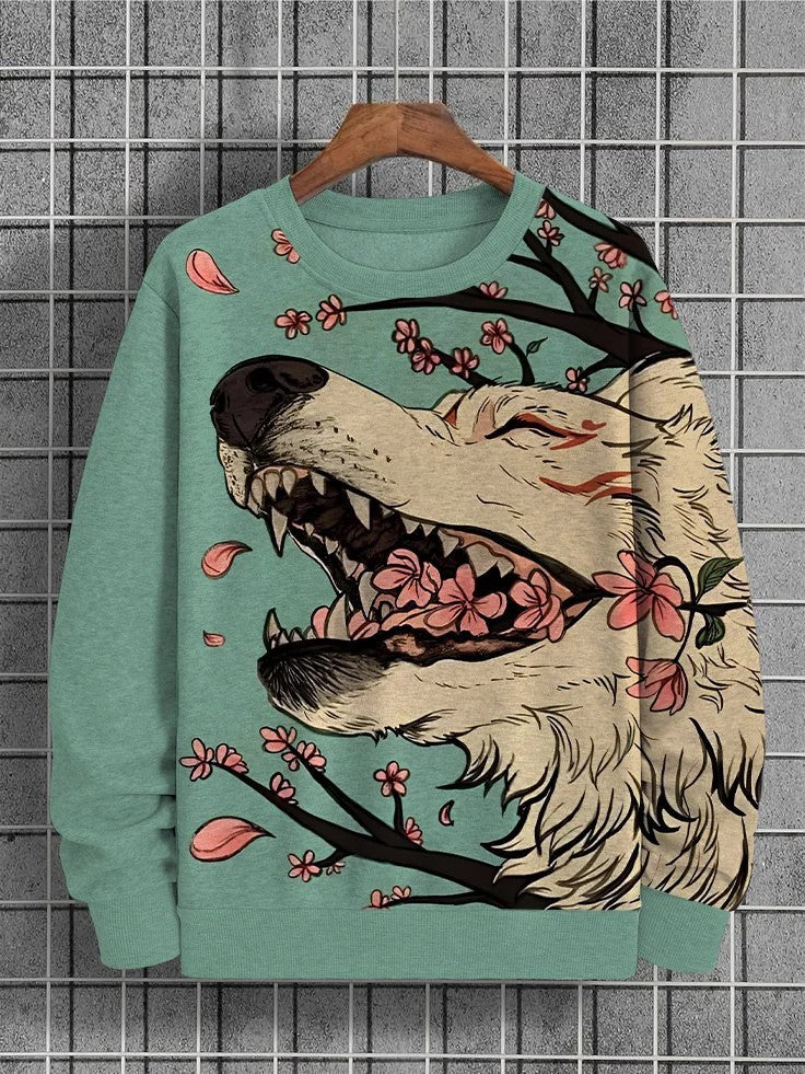 Digital Printing Women's 3dCasual Round Neck Pullover Sweater