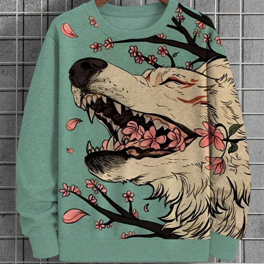 Digital Printing Women's 3dCasual Round Neck Pullover Sweater