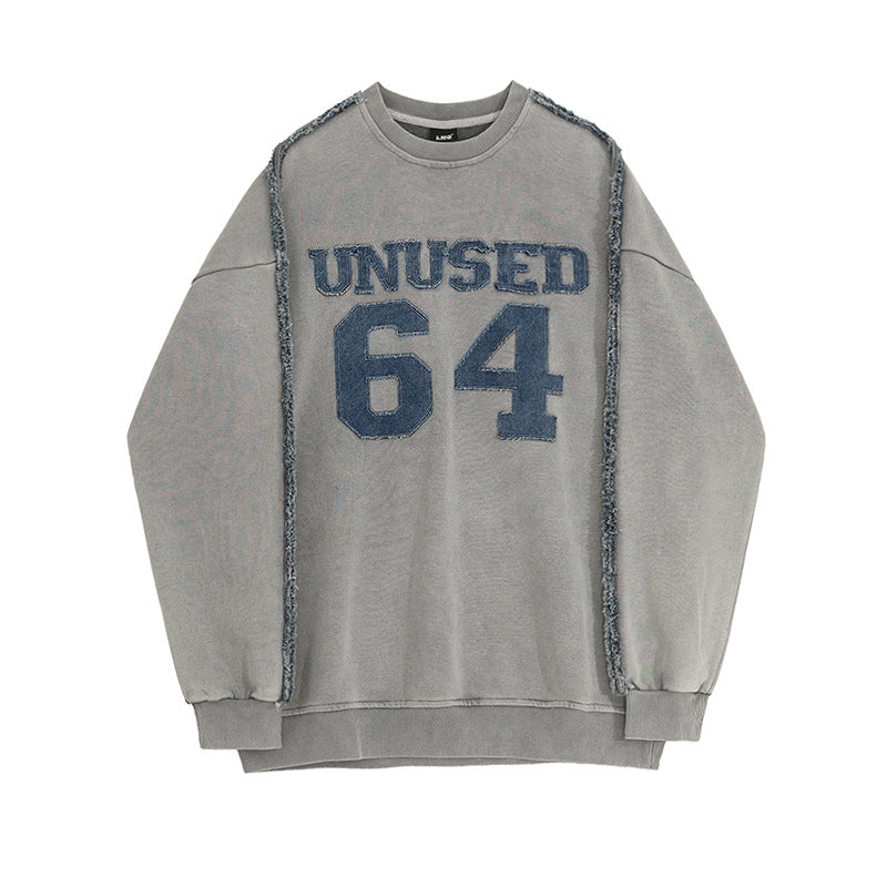 Letter-Embroidered Crew-Neck Sweatshirt For Men