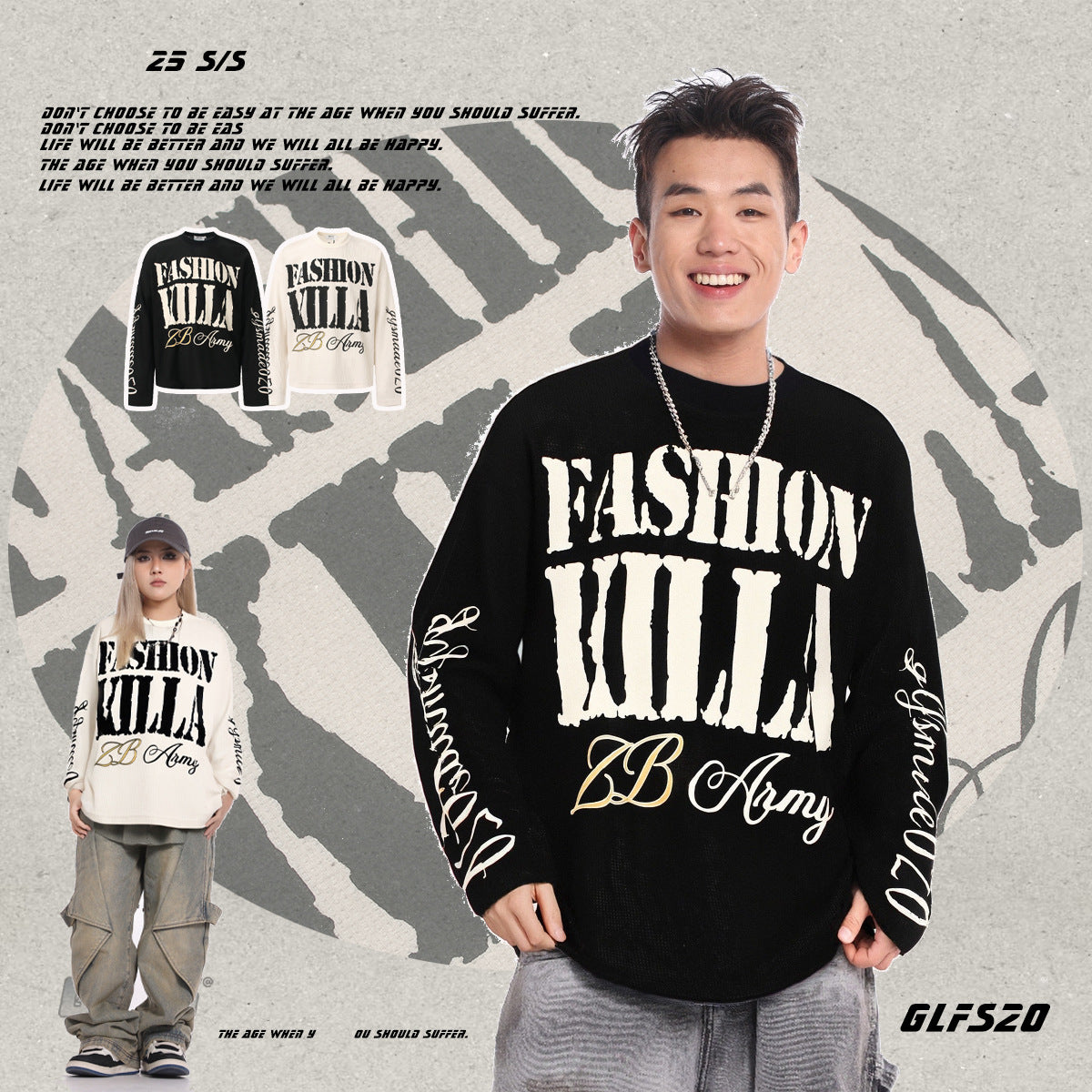 Gothic-style Streetwear Mens Long-sleeve Hooded Sweatshirt